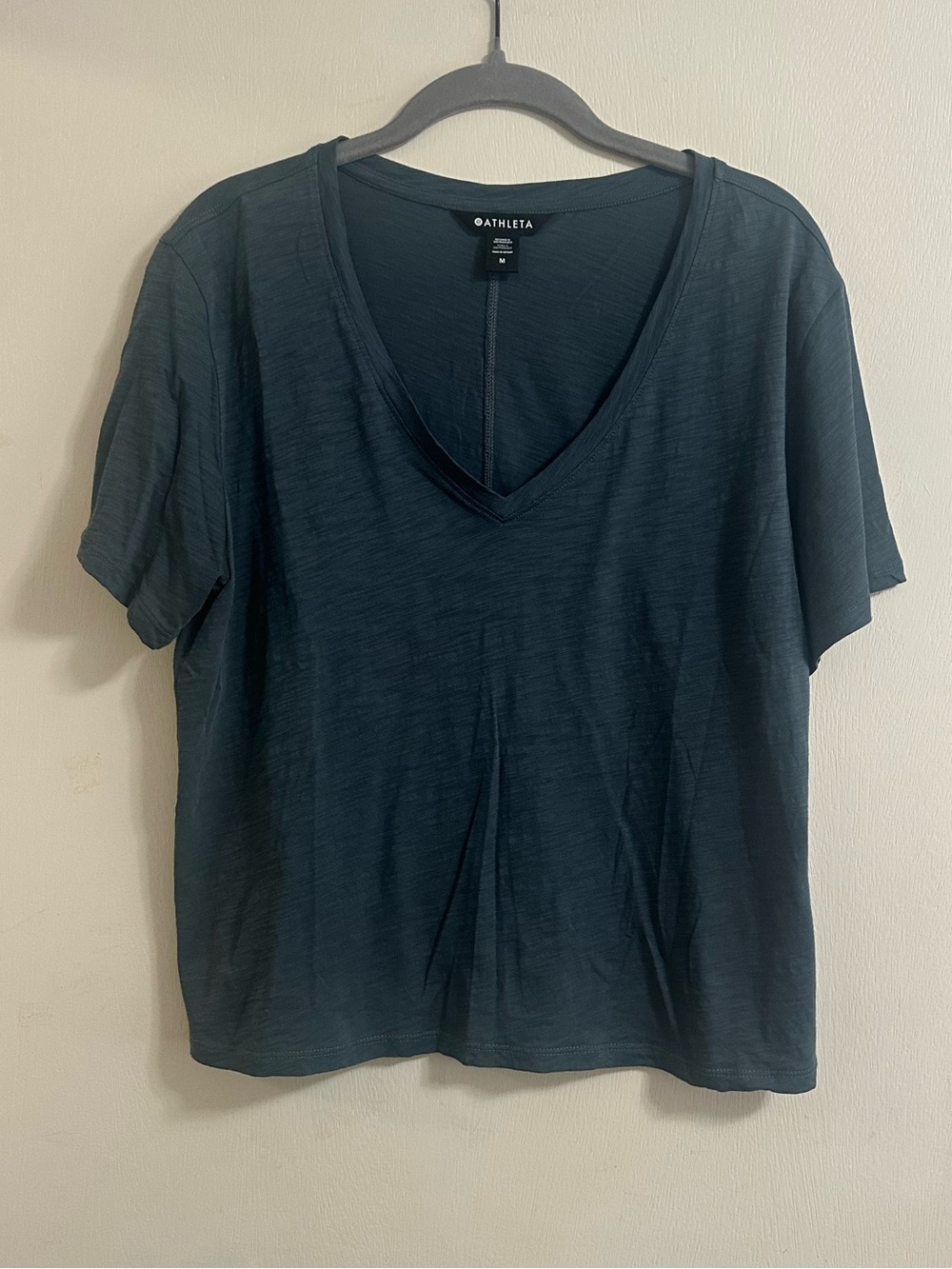 Athleta Deep Teal V-Neck Short Sleeve Tee